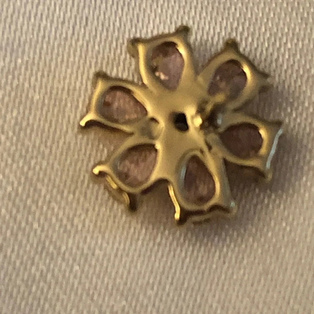 kate spade Gold Tone Always Sparkle Flower Stud Earrings Pink CZ Accents NWT